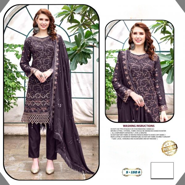 Salwar Kameez With Heavy Look and Beautiful Embroidered Designer Wear D N:- 150 (SEMI STITCHED)