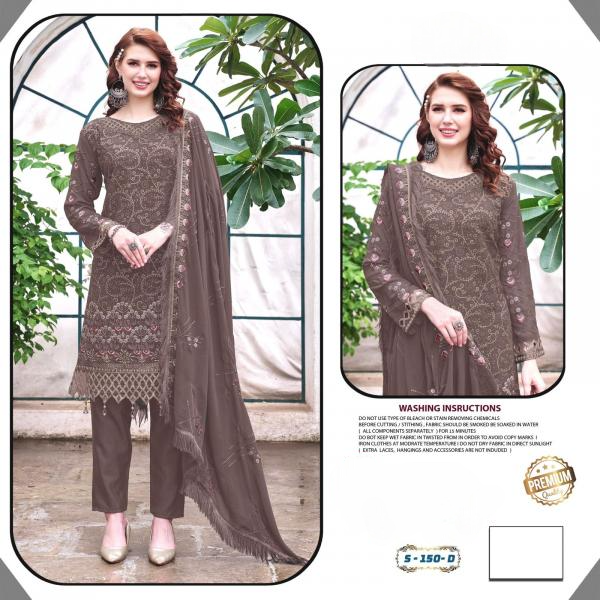 Salwar Kameez With Heavy Look and Beautiful Embroidered Designer Wear D N:- 150 (SEMI STITCHED)