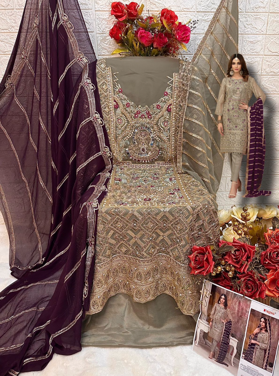 1216 Colors Heavy Handwork Pakistani Suit (SEMI STITCHED)