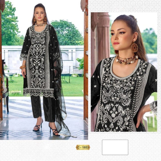 DNO 1853-A To 1853-B Series Beautiful Pakistani Suits Colorful Stylish Fancy Casual Wear & Ethnic Wear Organza Embroidered Dresses