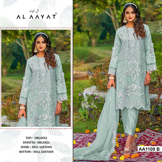 Festive Wear Style Designer Pakistani Salwar Kameez Collection AA 1109 (SEMI STICHED)