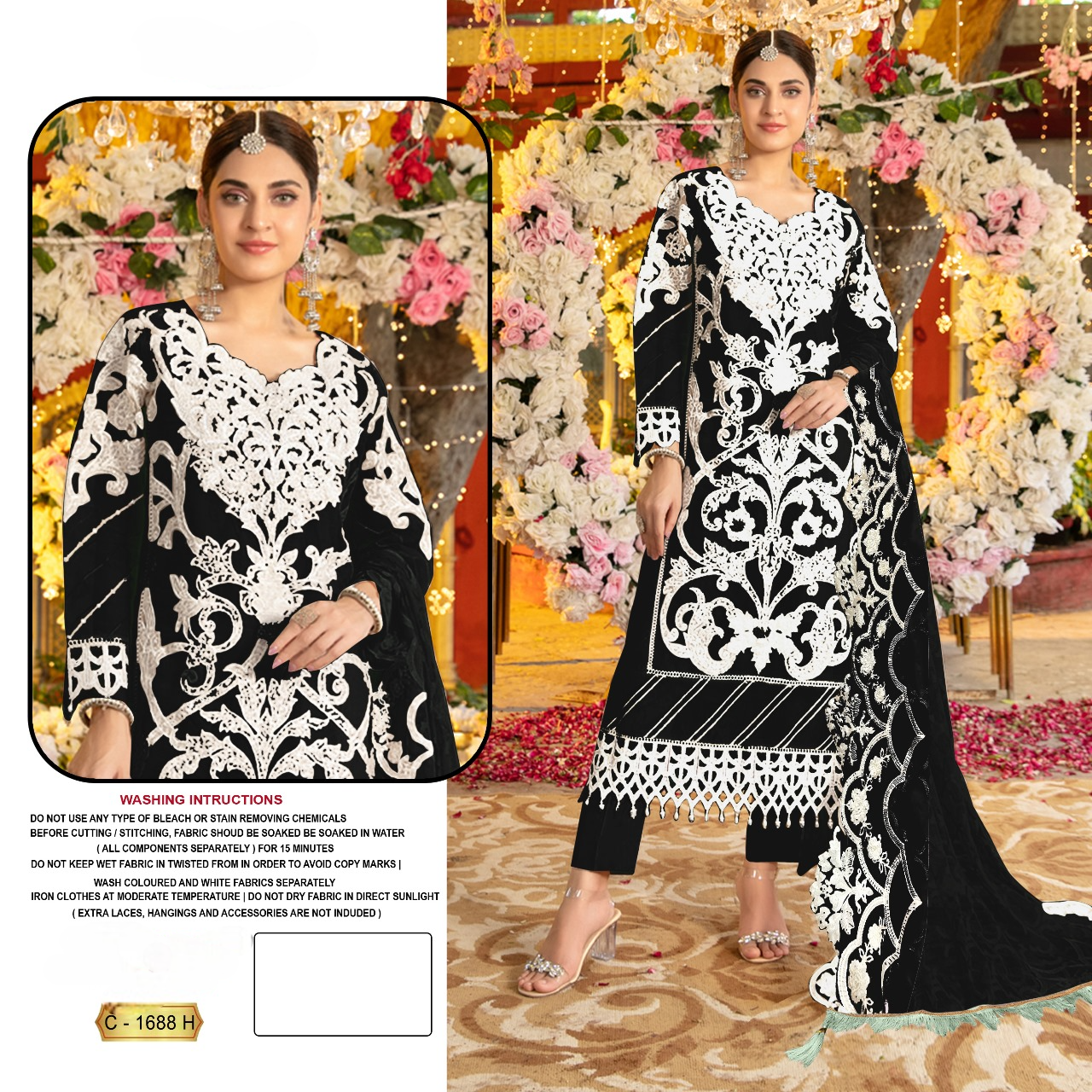 D N :- 1688 SERIES PAKISTANI SUITS (SEMI STITCHED)