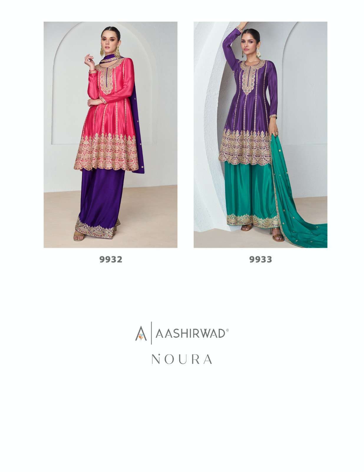 Aashirwad Noura 9932 And 9933 Readymade Designer Suit Catalogue