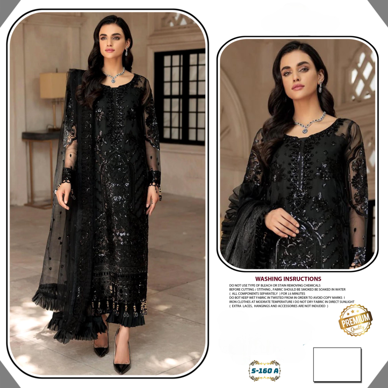 D N:-160 GEORGETTE HAND CRAFT SUITS (SEMI STITCHED)