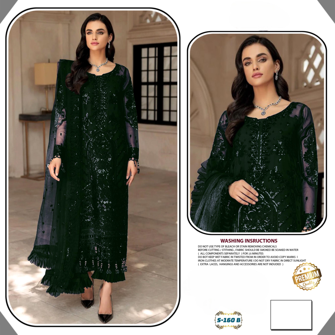 D N:-160 GEORGETTE HAND CRAFT SUITS (SEMI STITCHED)